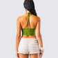 Didi Green Cowl Neck Halter Top