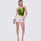 Didi Green Cowl Neck Halter Top