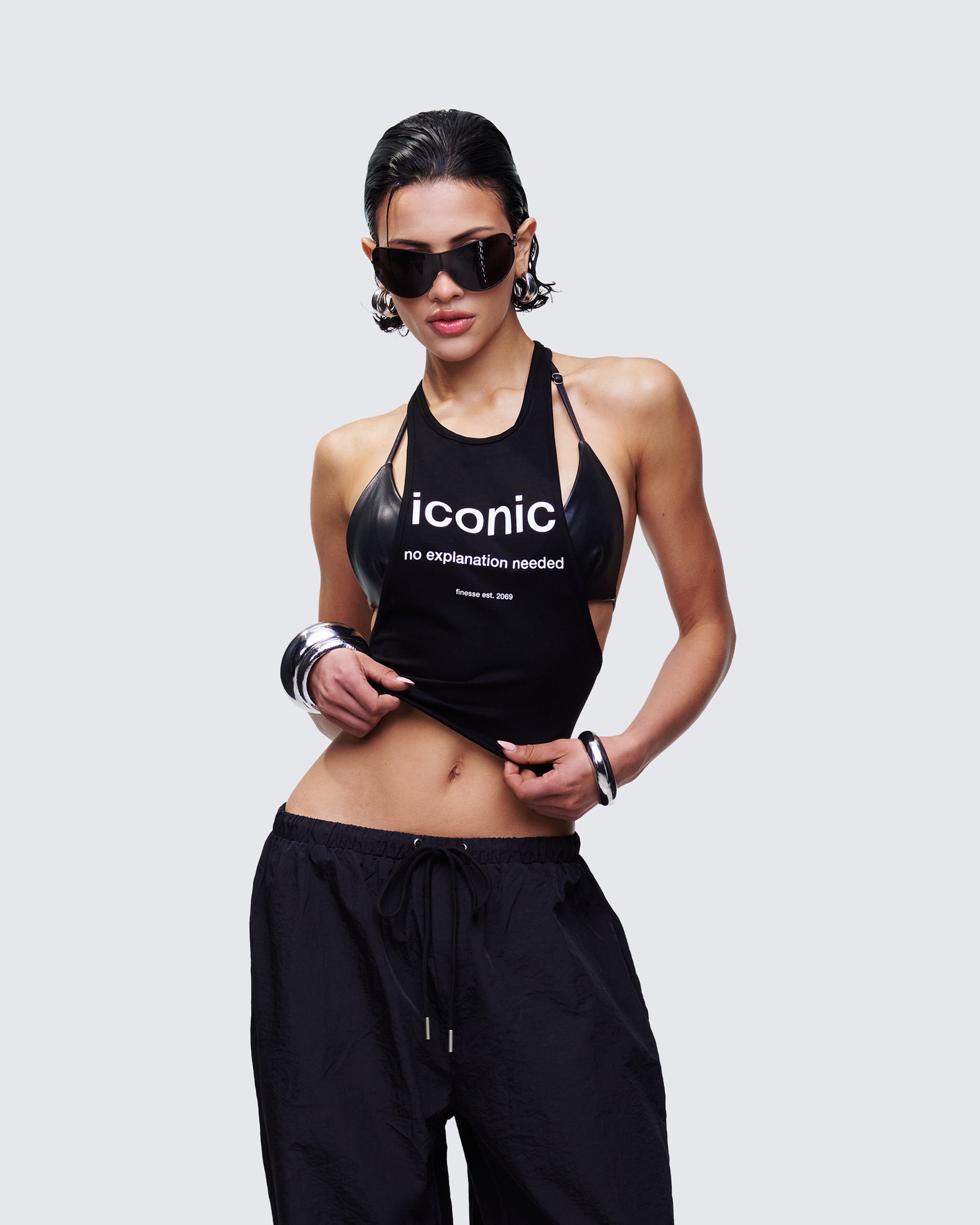 Dido Black Cutaway Graphic Tank