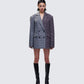 Dionne Grey Mixed Check Double Breasted Blazer