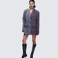 Dionne Grey Mixed Check Double Breasted Blazer