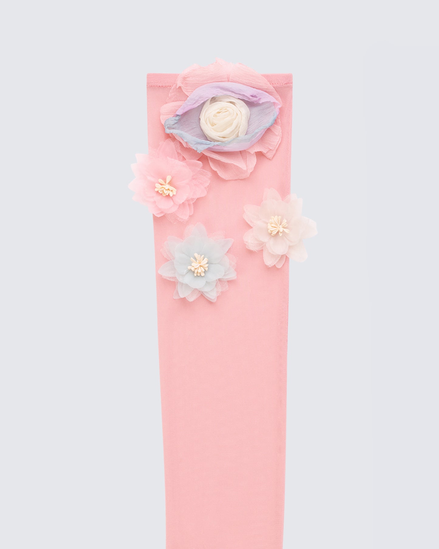 Diorre Pink Mesh Opera Glove With Corsage