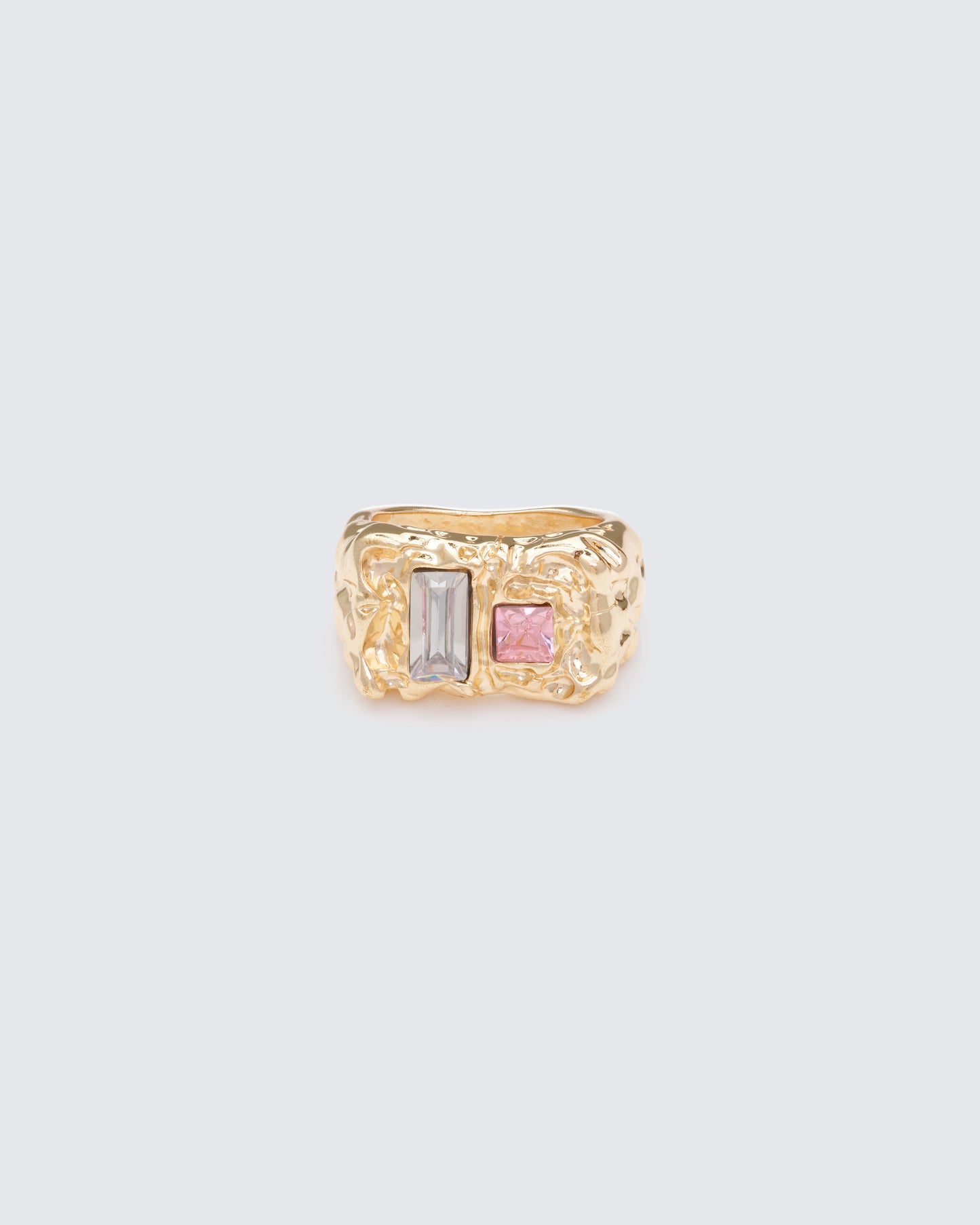 Disa Gold Molten Gem Ring