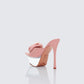 Disha Pink Corsage Pointed Platform Mules