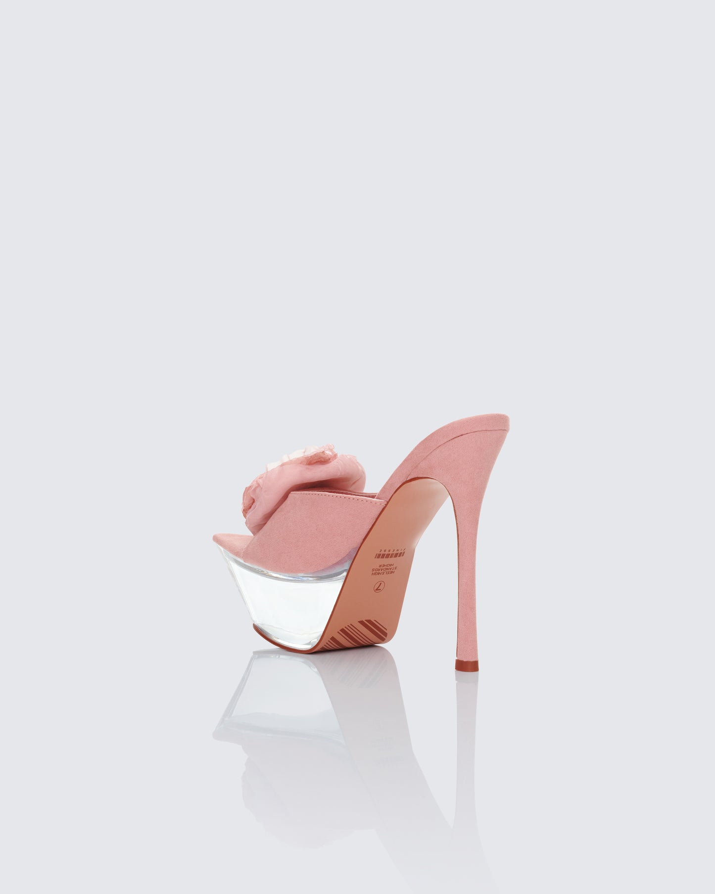 Disha Pink Corsage Pointed Platform Mules