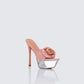 Disha Pink Corsage Pointed Platform Mules