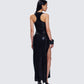 Donatella Black Sequin Maxi Dress