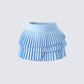 Evalina Blue Pleated Mini Skirt