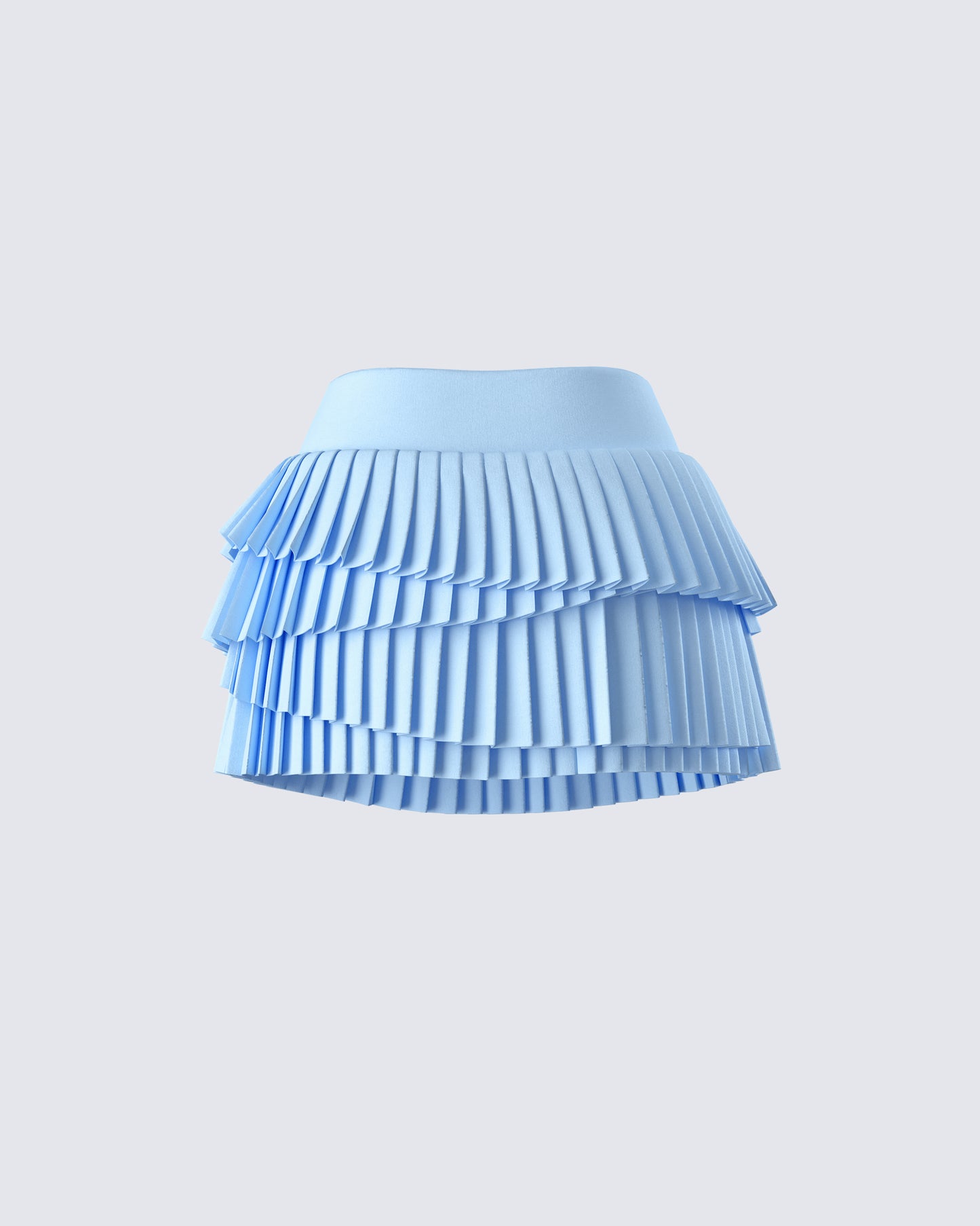 Evalina Blue Pleated Mini Skirt