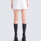 Dory White Chiffon Mini Skirt