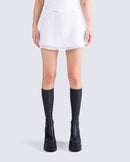Dory White Chiffon Mini Skirt – FINESSE