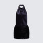 Dot Black Sequin Open Back Mini Dress product front