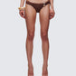 Dreya Brown Textured Bikini Bottom model front