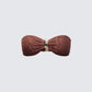 Dreya Brown Textured Bikini Top product front
