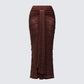 Dreya Brown Textured Maxi Skirt product front