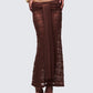 Dreya Brown Textured Maxi Skirt