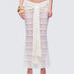 Dreya Cream Textured Maxi Skirt model front