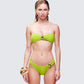 Dreya Green Textured Bikini Top model front