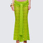 Dreya Green Textured Maxi Skirt