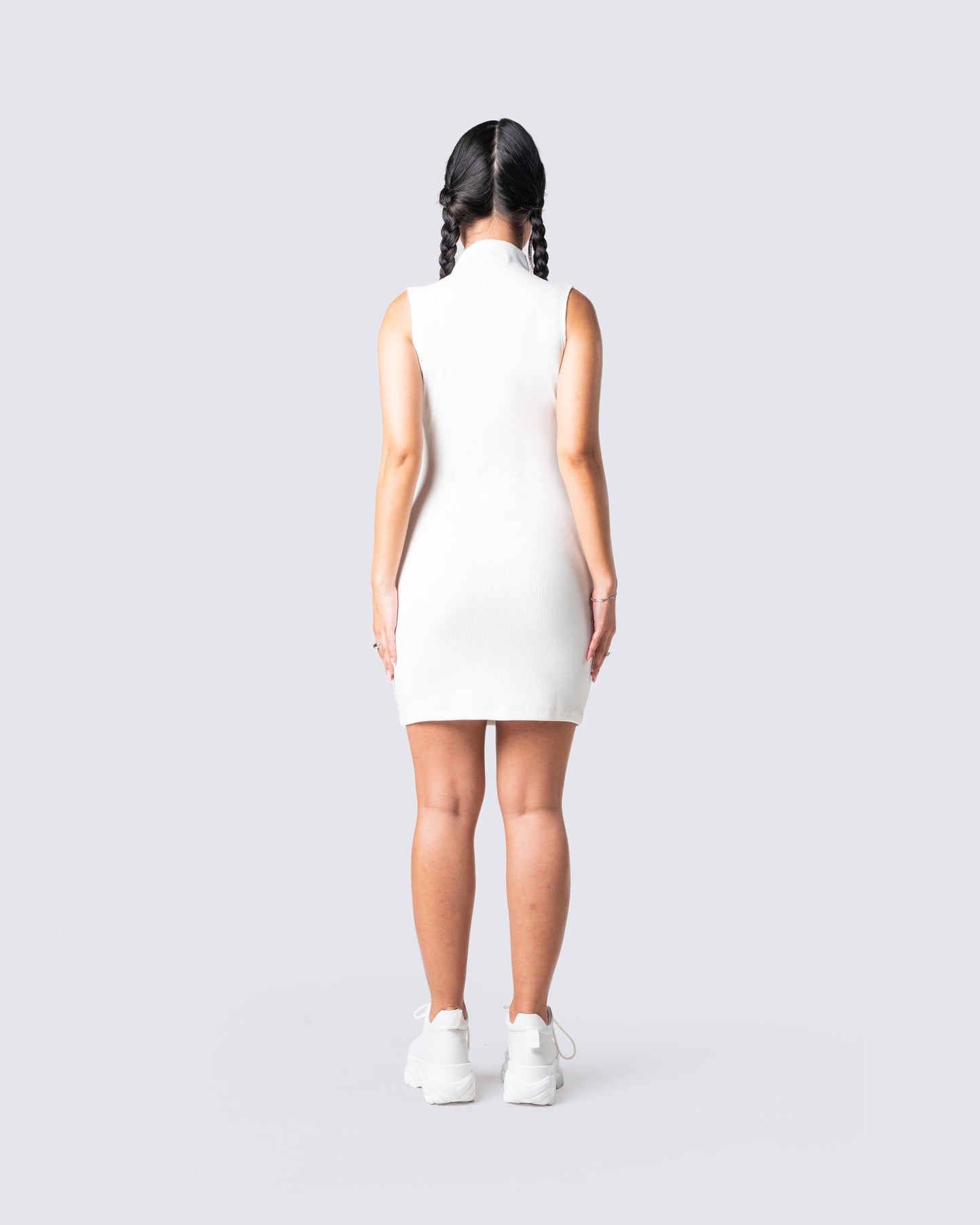 Lauren White Rib Mini Dress