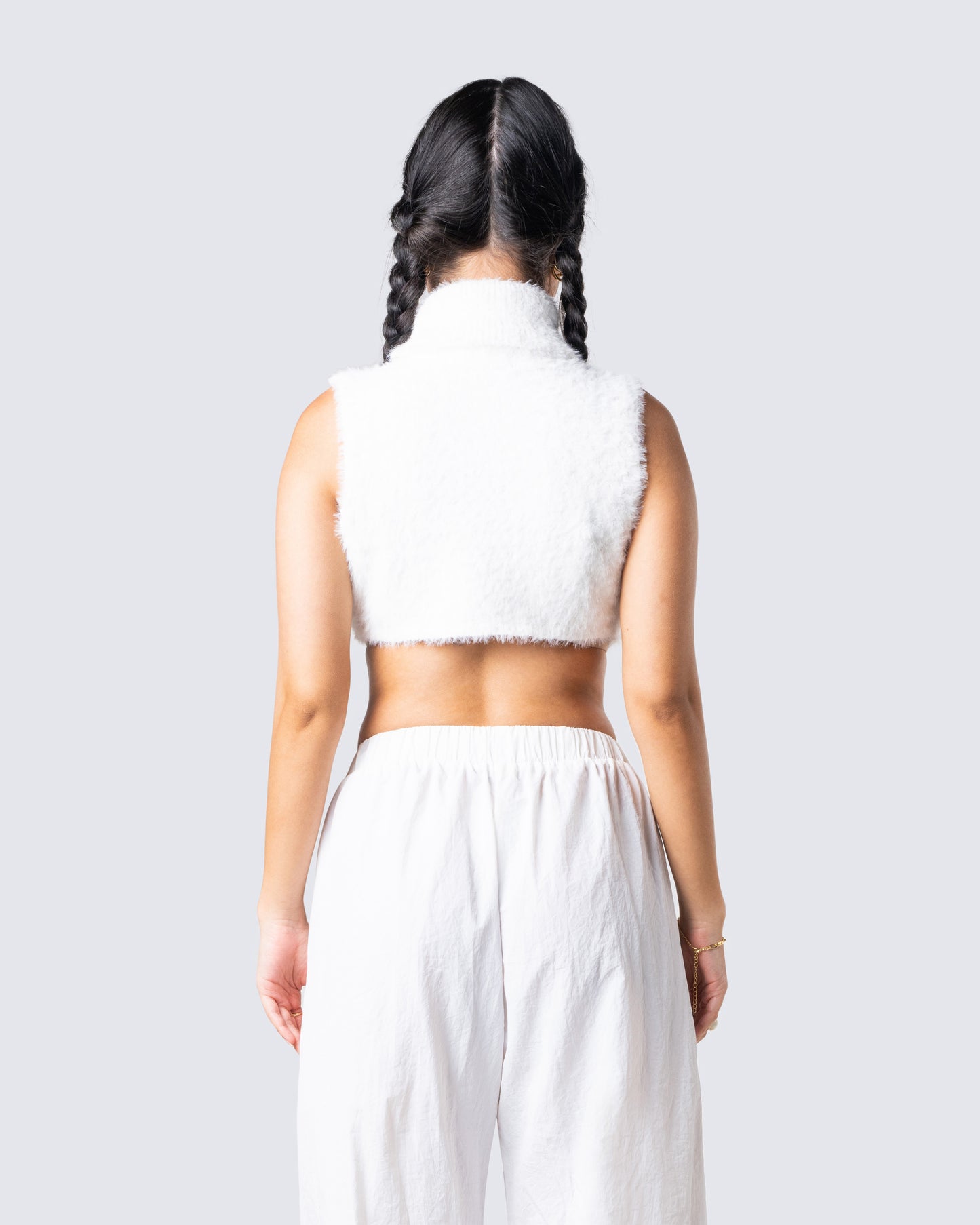 Beckett White Cropped Knit Top