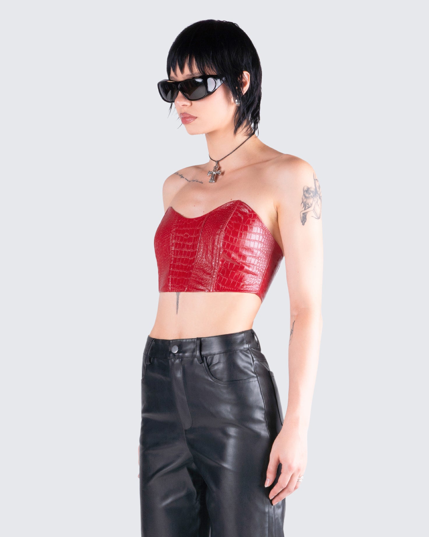 Kenna Red Satin Corset Top – FINESSE
