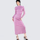 Sy Pink Shimmer Knit Maxi Dress