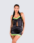 Nadya Lace Satin Mini Skirt (Rust) main image 1