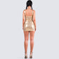 Saira Metallic Gold Drape Dress