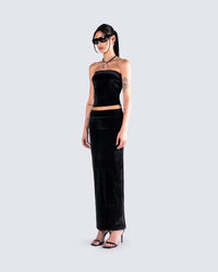Ayla Black Velvet Tube Top