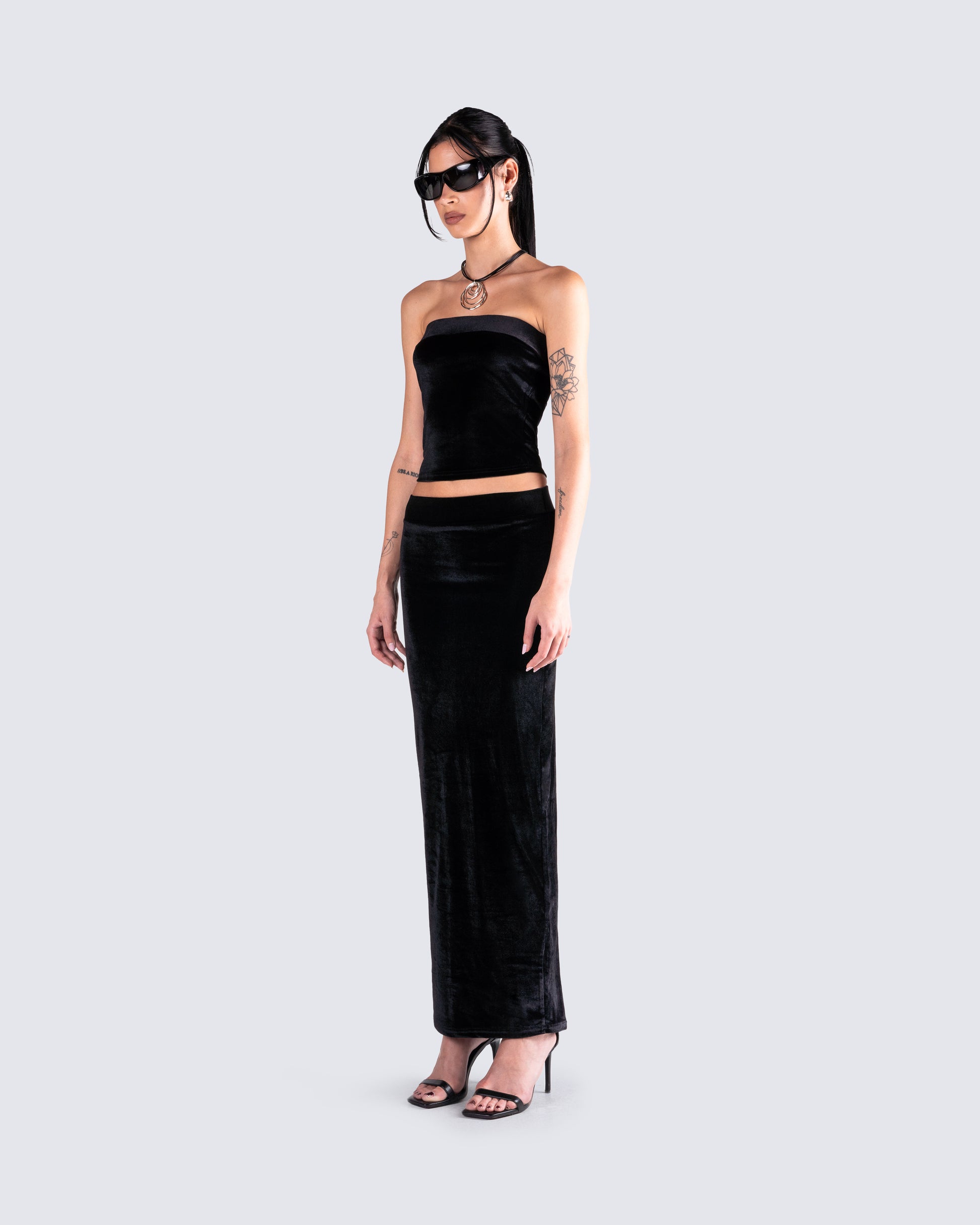 Ayla Black Velvet Tube Top