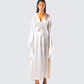 Cressida Ivory Satin Maxi Robe