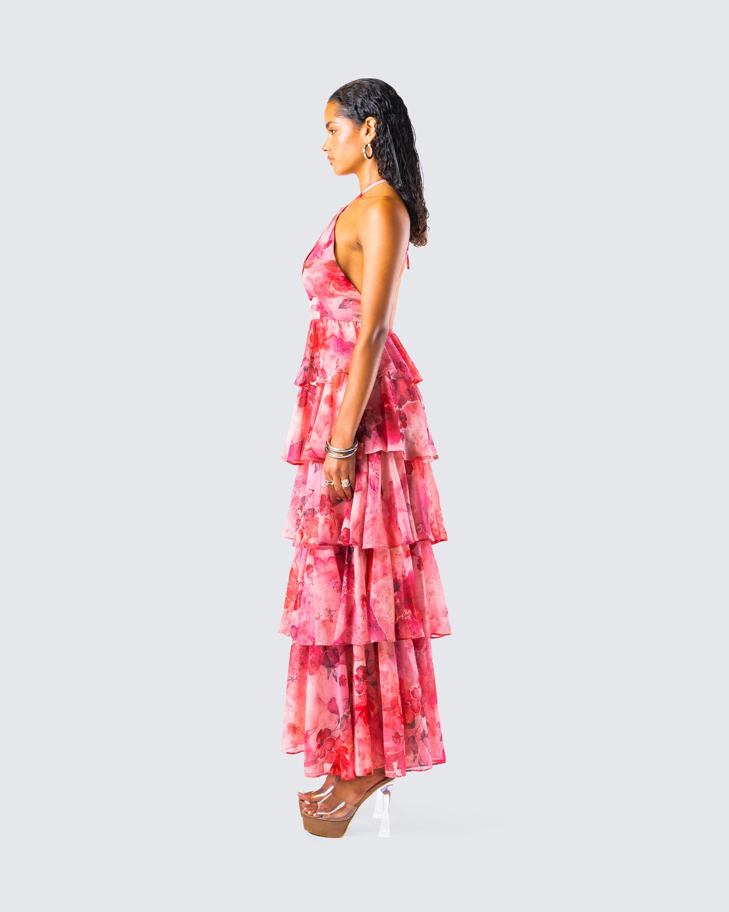 Caprice Pink Floral Maxi Dress