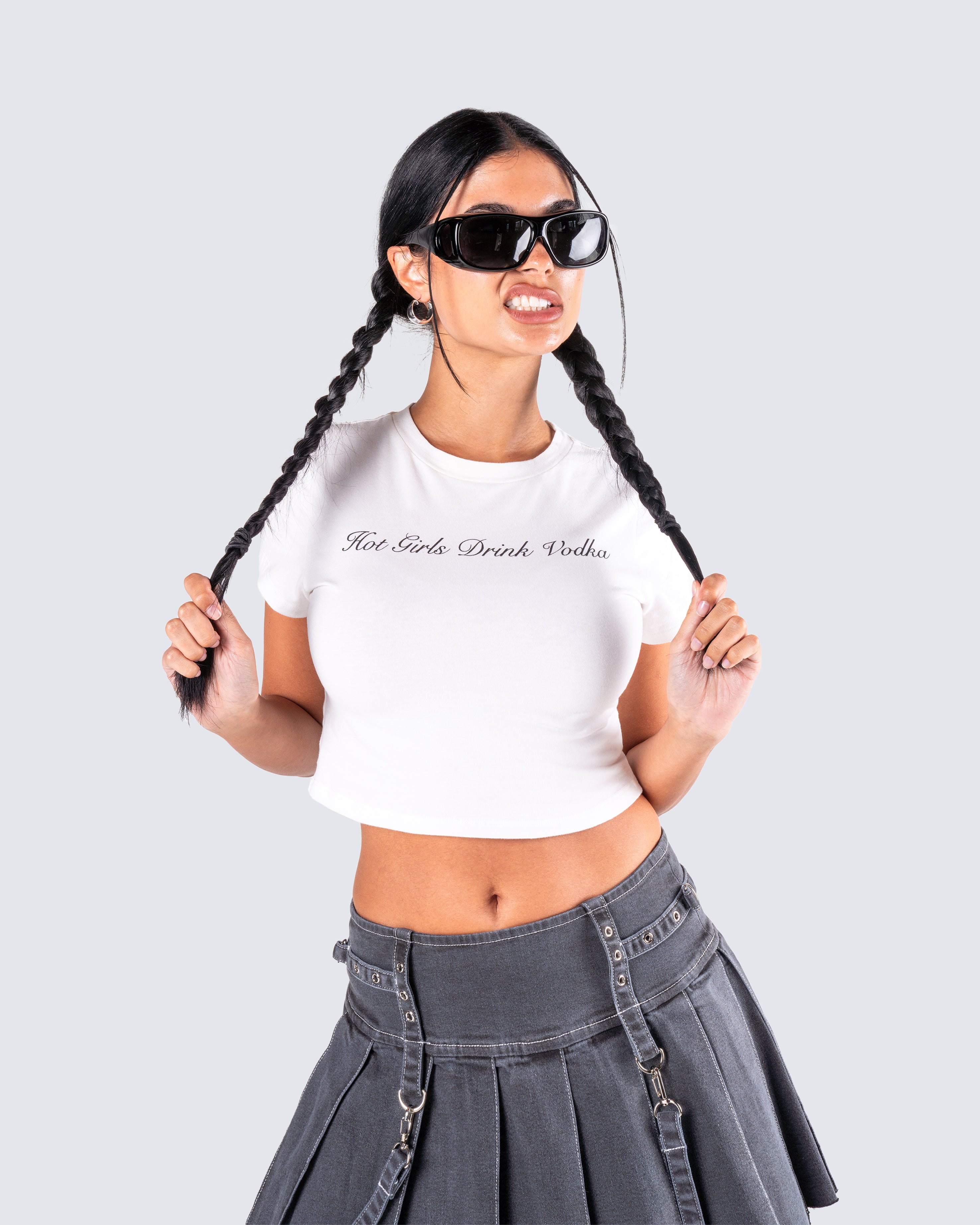 Anela White Jersey Graphic Top