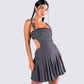 Samus Grey Pinstripe Mini Dress