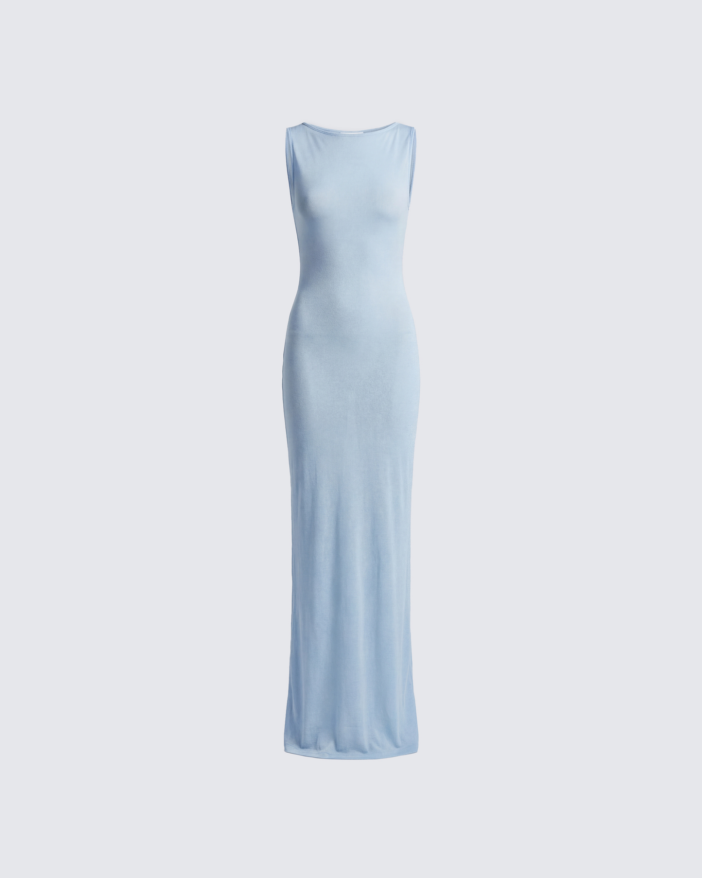 Delfi Blue Jersey Sheer Cowl Maxi Dress product front