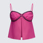 Dolli Pink Open Front Chiffon Cami Top product front