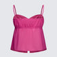 Dolli Pink Open Front Chiffon Cami Top