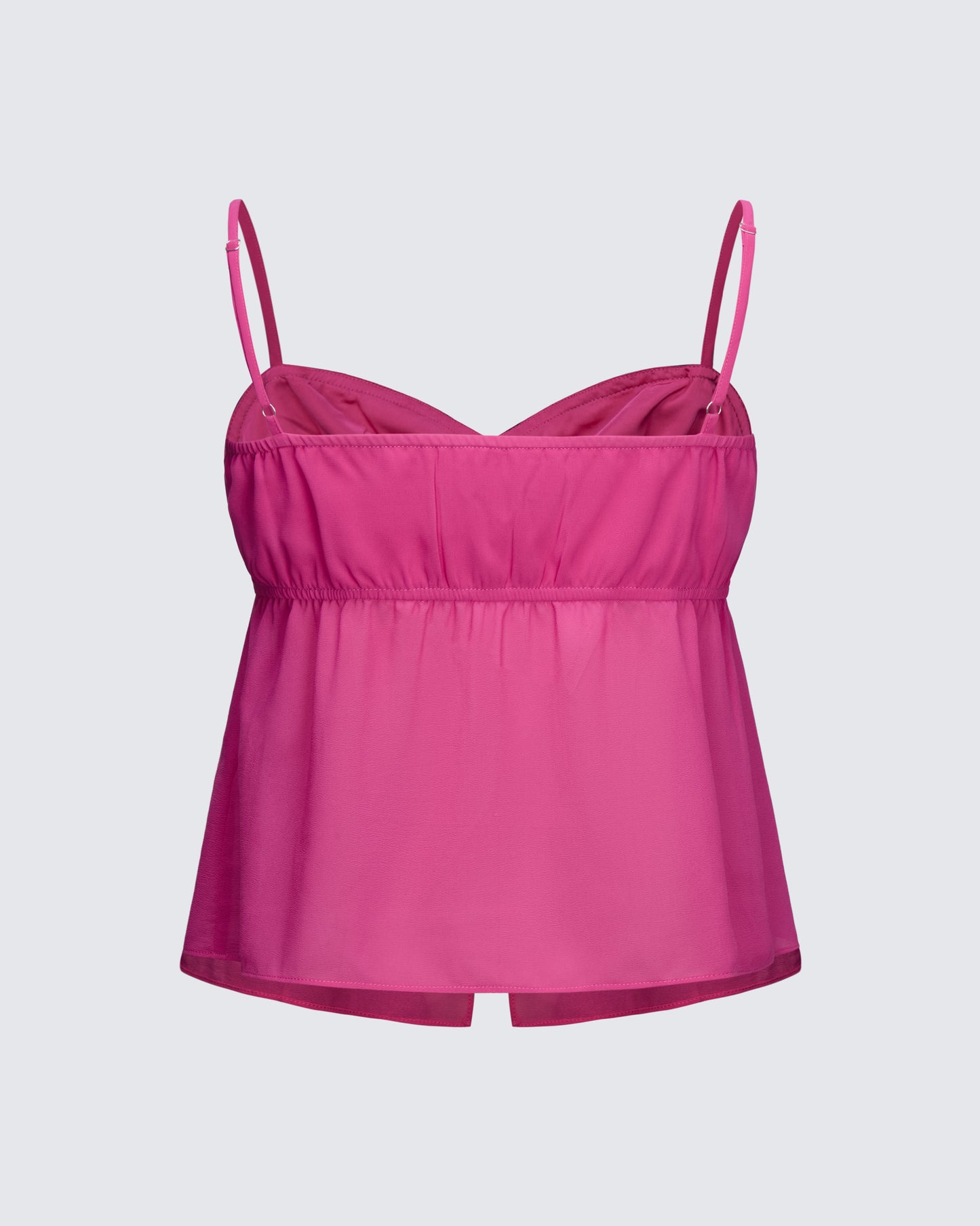 Dolli Pink Open Front Chiffon Cami Top