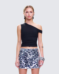Eirene Black Asymmetrical Top