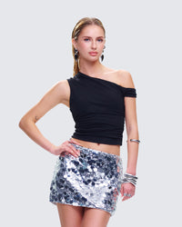 Eirene Black Asymmetrical Top