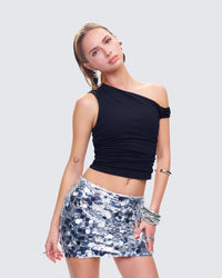 Eirene Black Asymmetrical Top