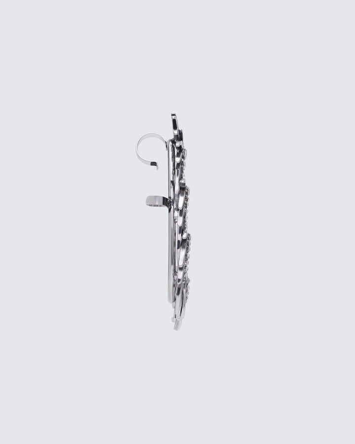Ekua Silver Diamante Spiked Ear Cuff