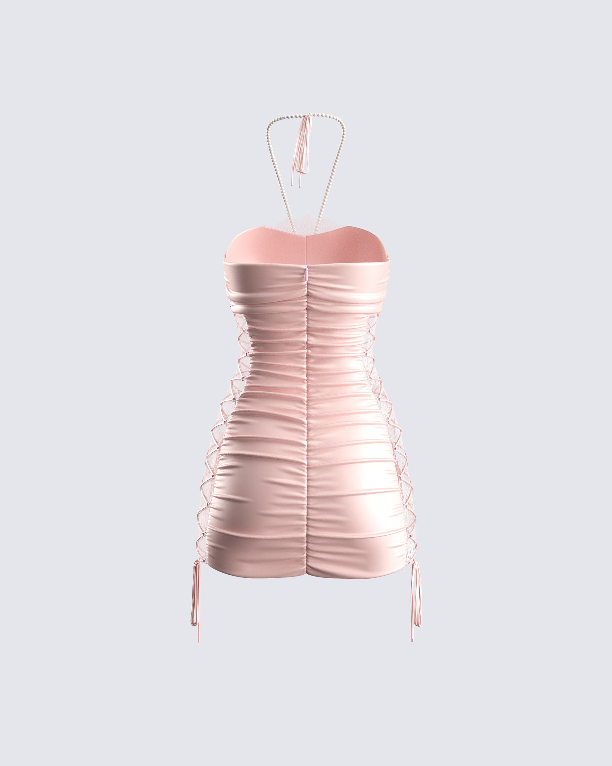 Cream and pink block printed mini dress by Rira