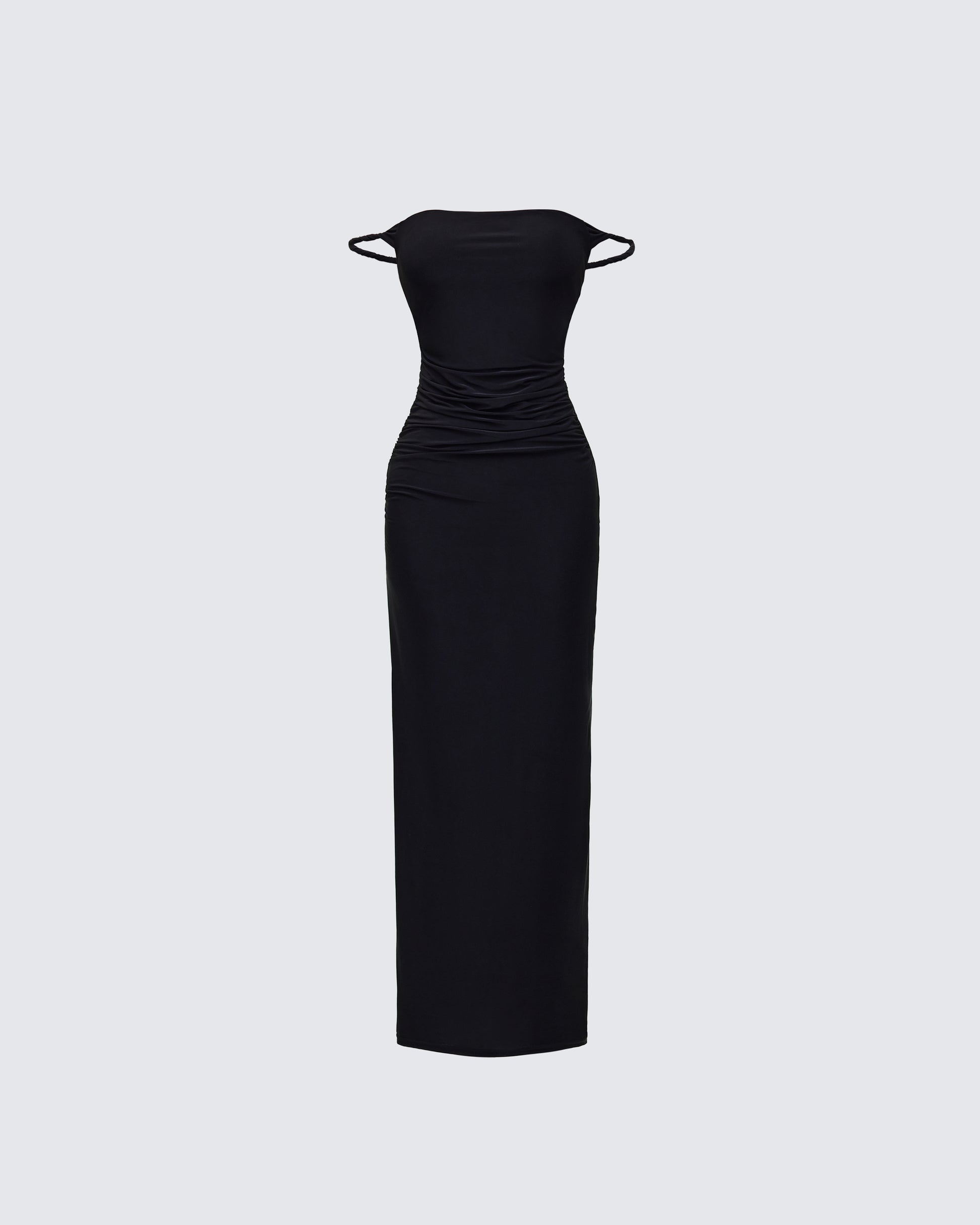 Elaris Black Twist Strap Maxi Dress product front