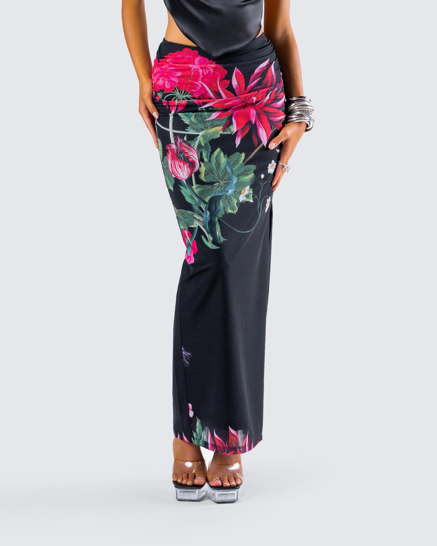 Eldora Floral Print Maxi Skirt