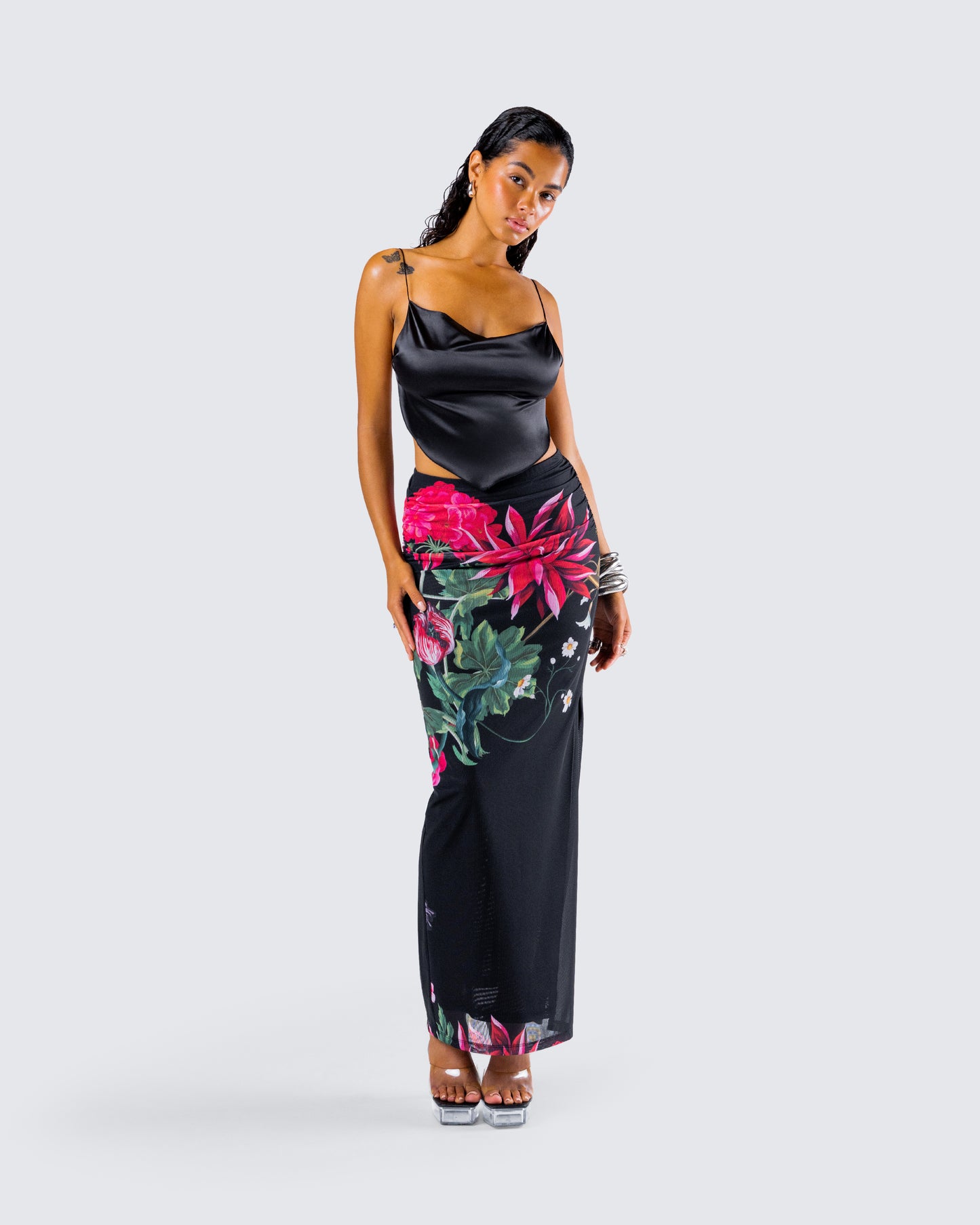 Eldora Floral Print Maxi Skirt