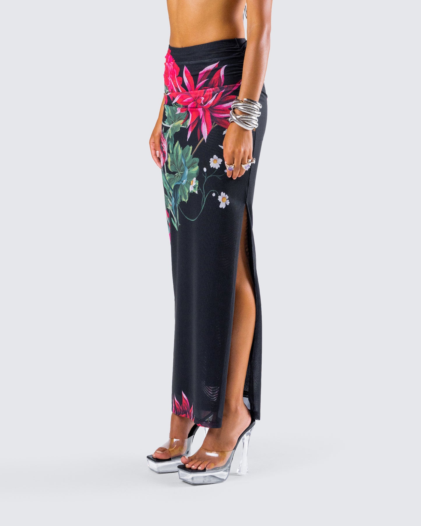 Eldora Floral Print Maxi Skirt