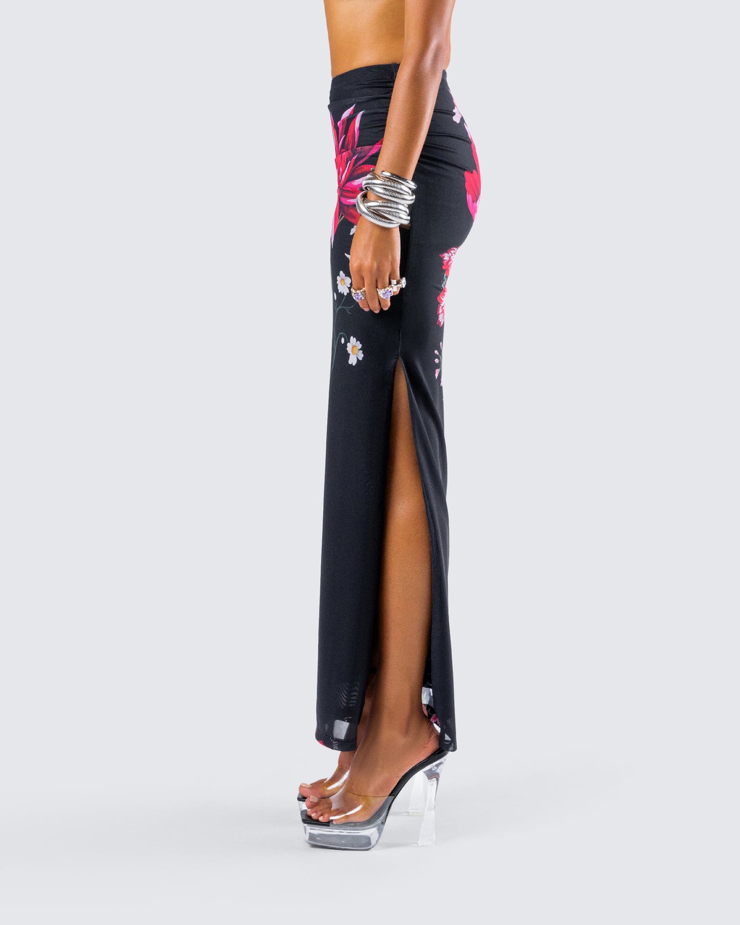 Eldora Floral Print Maxi Skirt