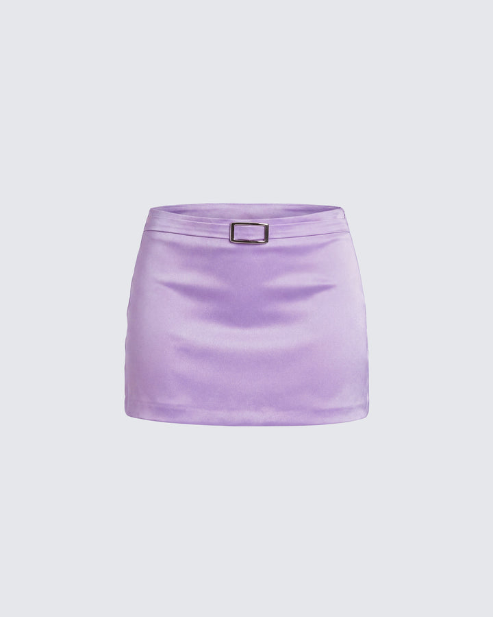 Eleanora Lilac Satin Mini Skirt